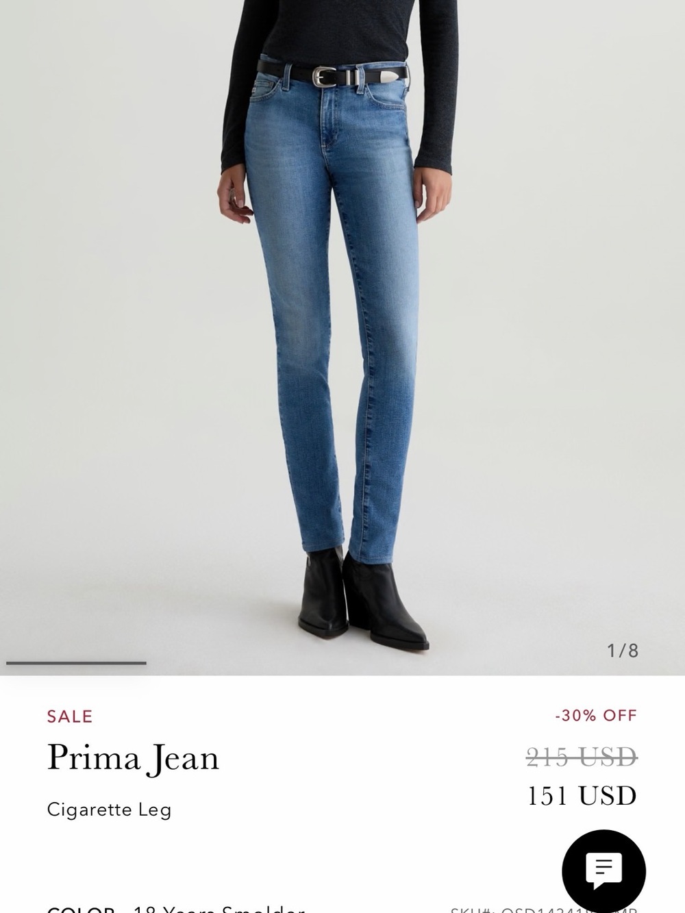 AG Adriano Goldschmied Prima Jean in light blue